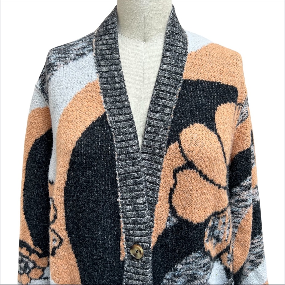 Free People August Knit Floral Oversized Cardigan - Picture 2 of 9